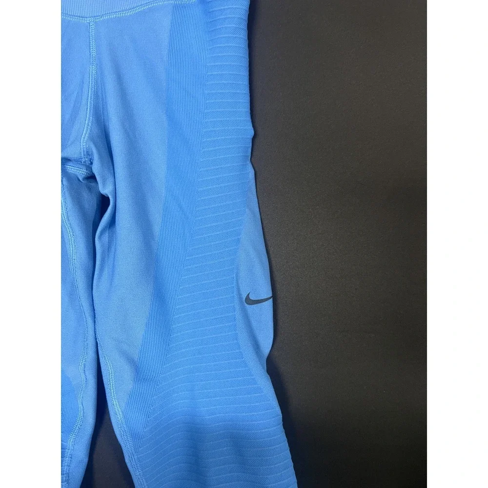 Nike Womens Royal Blue Dri Fit Zoned Sculpt‎ Training Yoga Leggings Sz S